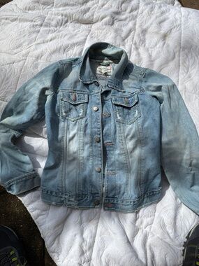 Abercrombie & Fitch Faded Light Blue Denim Jacket